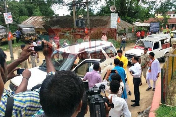 BJP leaders received a grand welcome at Gomati Dist BJP leaders received a grand welcome at Gomati Dist